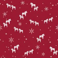 Stoffa Nordic Hygge - Red Ponies 4497-047
