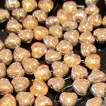 CHR06 Gold Glass Heart Beads x 36