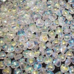 CHR11 Lustred Glass Heart Beads x 36