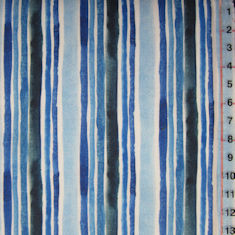 Dear Stella Blue sketched stripe  Daw1289 Multi  Half Metre