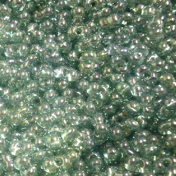 KID44 Soft Green Lustre Kidney Beads