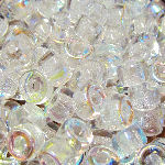 KNI04 Clear with Rainbow Sheen  Knitting Beads