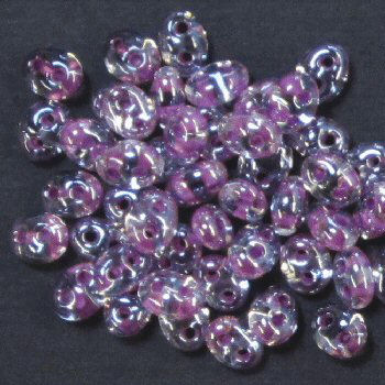 PTB03 Preciosa  Glass Twin Beads purple lined 