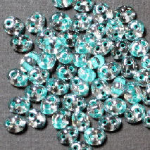 PTB07 Preciosa  Glass Twin Beads jade lined 