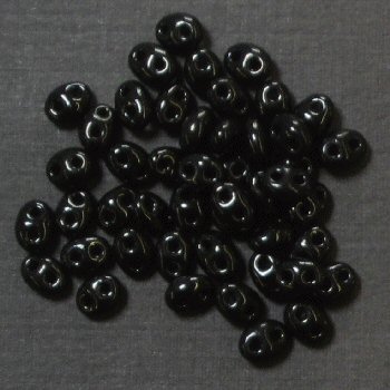 PTB12 Preciosa  Glass Twin Beads black 
