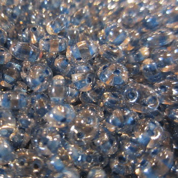 PTB13 Preciosa  Glass Twin Beads blue lined