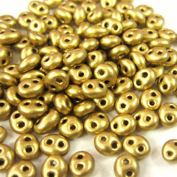 PTB15 Preciosa  Glass Twin Beads matt gold
