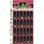 'Christmas Advent Calendar' Panel On Black by Nutex with stars 