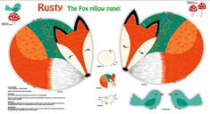 Rusty and Friends Fox Pillow Quilting Panel