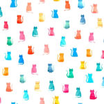 Dear Stella Hello Kitties on white 50 x 55cm Don't miss this fabric at this price ! 