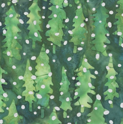 Anthology Fabrics Sparkly Christmas Green Trees 3919QM X