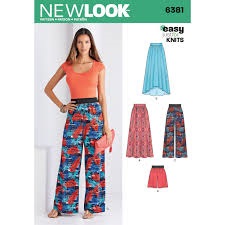 6381 .Flowing Skirt and Lounge trousers - v suitable for working from home - Smart top for virtual meetings and casual bottoms . Easy . just for knits 