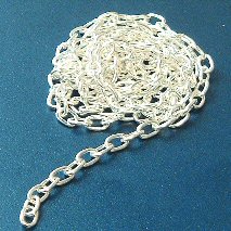 BDN55BS Open Link 6mm Diameter, Silver Plated, 1 metre