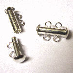 BDN712S 2 Ring Slide Clasp, silver plated x 2 pairs