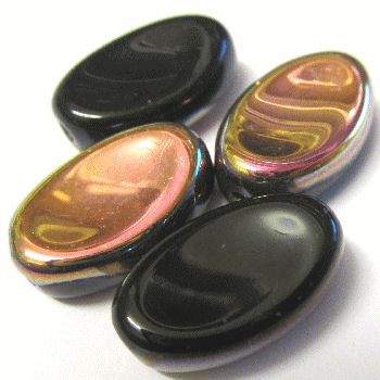 BLI01 Pink Lozenge Beads x4