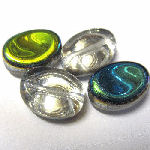 BLI03 Clear Petrol Lozenge Beads x 4