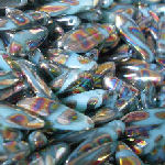 BMB29S Shiny Glass Marine Dagger Beads x 24 beads