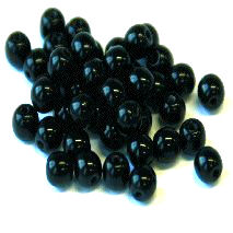 BMB54 4mm Black Round Beads