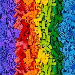 Timeless Treasures Building Block Kidz CD4439 rainbow