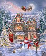 Holiday House fabric panel DG CD3370