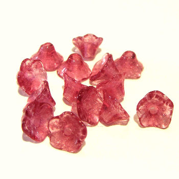 FLO01 Deep pink floral bead