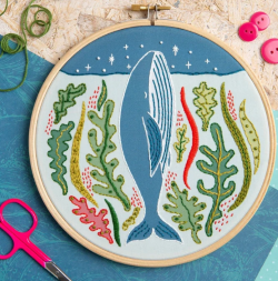 Hawthorn Handmade Stargazing Whale  Embroidery kit