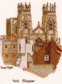 York Minster Cross Stitch Kit by Susan Ryder for the Heritage Collection . evenweave .