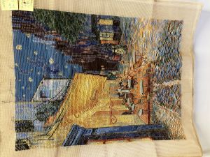 Restaurant in street at night after Van Gogh 