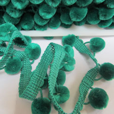 Simplicity Pom Pom Fringe -Emerald by the Metre