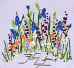 JAJ11 Irises Printed Embroidery Kit by Josie Storey