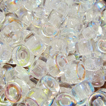 KNI04 Clear with Rainbow Sheen  Knitting Beads