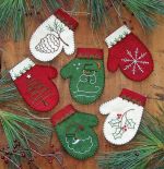 Rachels of Greenfield Mittens  6 Christmas ornaments