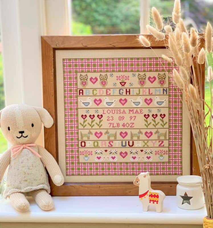 Owl and the Pussy Cat Birth Sampler