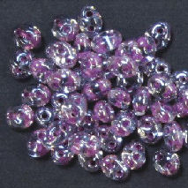 PTB03 Preciosa  Glass Twin Beads purple lined 