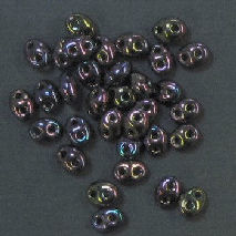 PTB04 Preciosa  Glass Twin Beads purple shiny petrol 