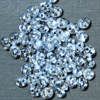 PTB10 Preciosa  Glass Twin Beads shiny grey 