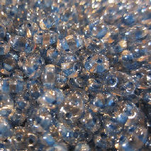 PTB13 Preciosa  Glass Twin Beads blue lined