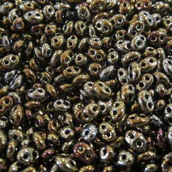PTB14 Preciosa  Glass Twin Beads petrol