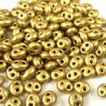 PTB15 Preciosa  Glass Twin Beads matt gold