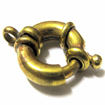 RAT11E Antiqued Brass 15mm Spring Clasp x 1