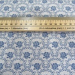 Floral Tile Blue line on Natural Background  Don't miss this fabric at this price ! 