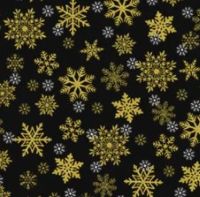 Holiday Metallic Snowflakes on Black CM3627
