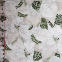 Timeless Treasures White Pointsettas  Holiday CM6960 Half a metre.