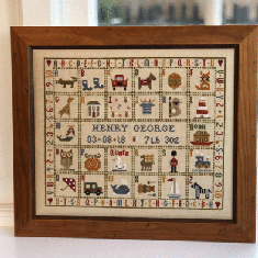 Historical Sampler Company 'V is for Van'  Birth Sampler Cross Stitch Kit