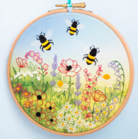 Wild Flower Meadow and Bees Printed Embroidery by Oh Sew Bootiful