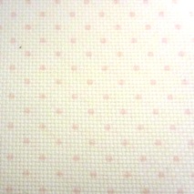 14 count Aida - white with soft pink spot