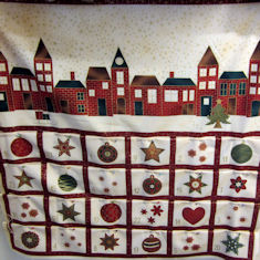 Amazing Stars Advent Calendar  cream.  PANEL  60 x 110cm  designed by Stoffa fabrics and printed in Japan . 