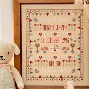  Bunting Cradle Birth Sampler