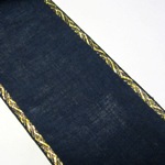 110mm wide  linen band . Navy with metallic gold chevron edge .Great for Christmas 