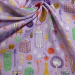 Clink Bar Ware Figo Fabrics  lilac 90255. Don't miss this fabric at this price ! 
